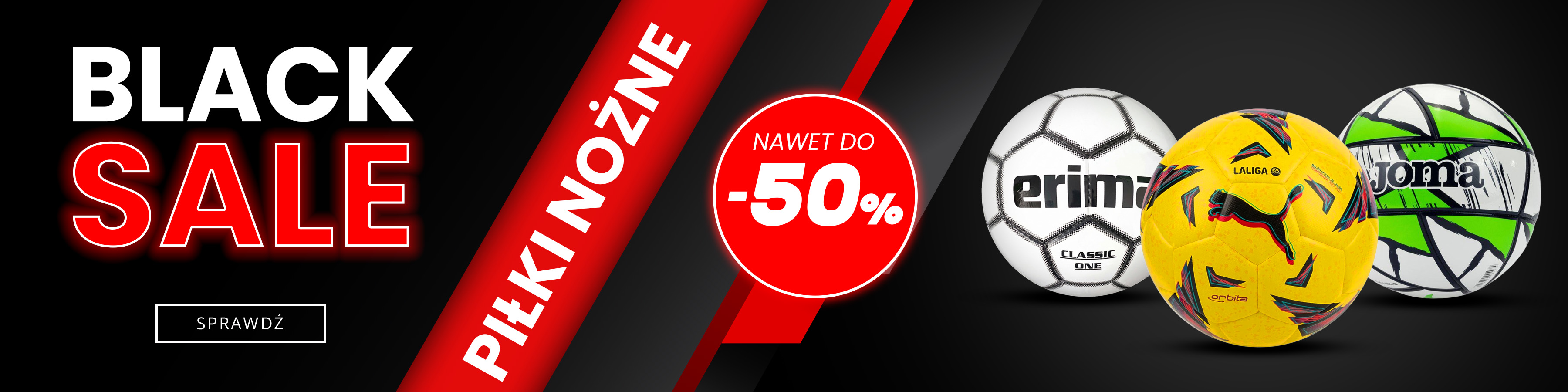 Baner Black Sale na piłki nożne