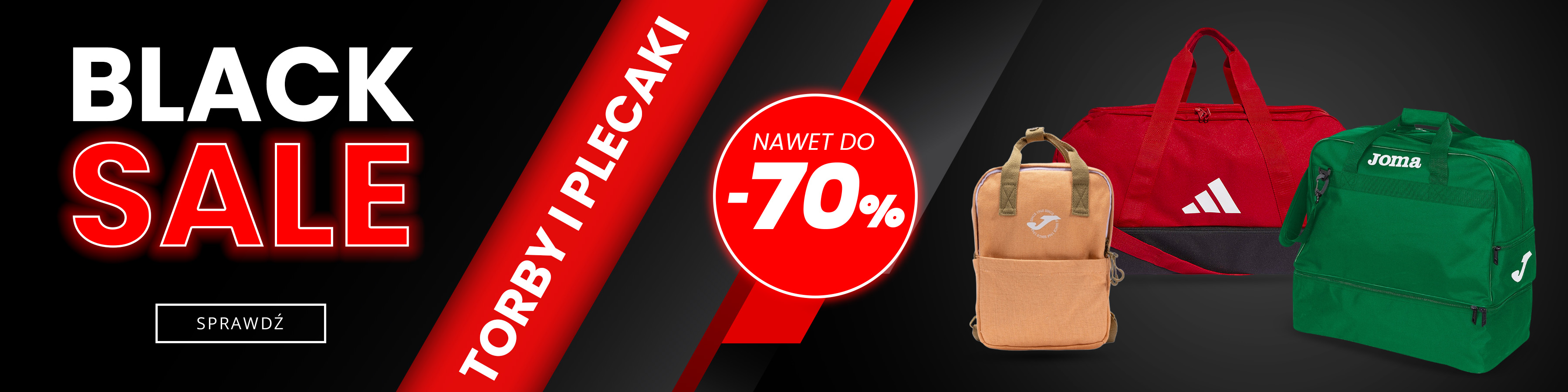 Baner Black Sale na torby i plecaki