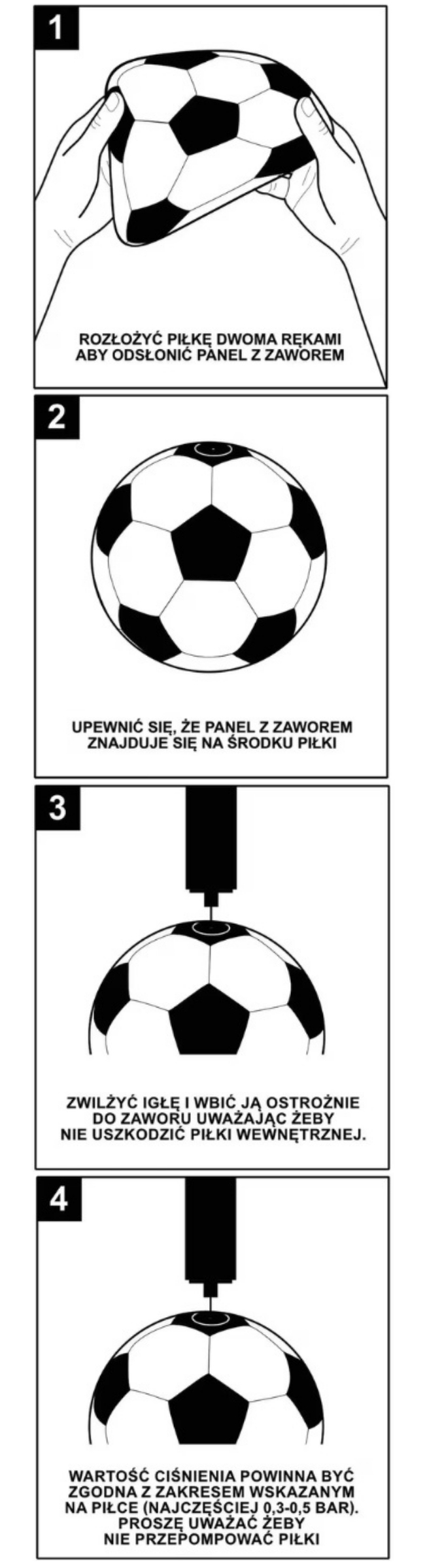 Instrukcja pompowania piłki - telefon