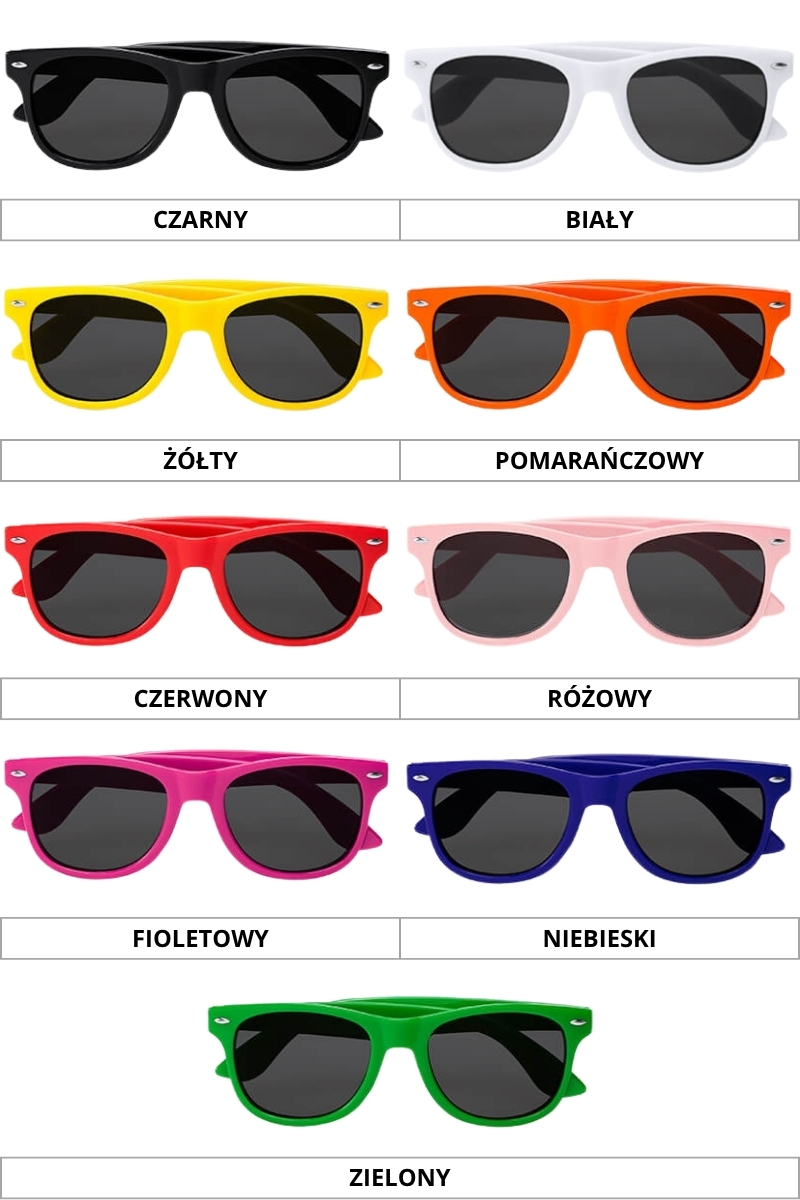 Okulary przeciwsłoneczne - kolory telefon
