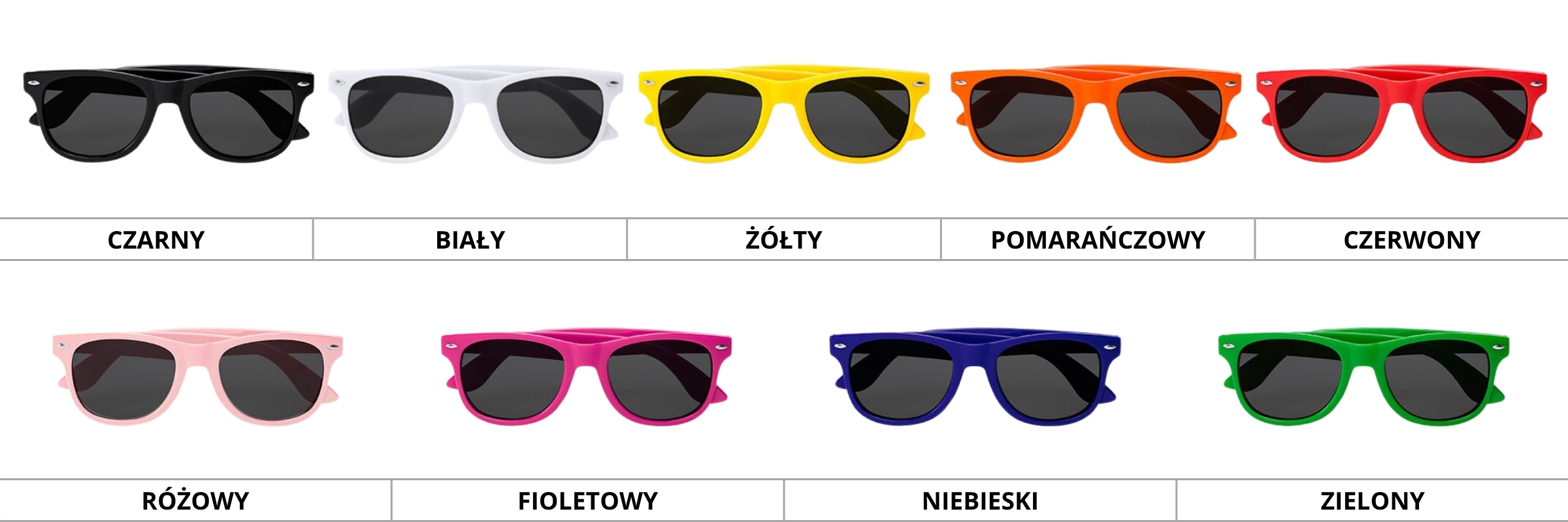 Okulary przeciwsłoneczne - kolory