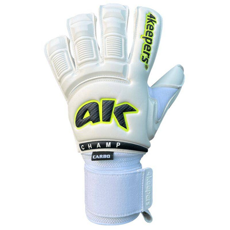 Rękawice 4Keepers Champ Carbo VI RF2G Strap z płynem do czyszczenia - technologia Pro Reflex Grip, krój Roll Finger 2nd Gen, wykończenie Carbo