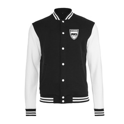 Bluza College MKS OSTROWIANKA czarno-biała z nadrukiem herbu i logo – kurtka sportowa dla kibiców z bawełny premium