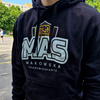 Bluza z kapturem MAKOWSKA AKADEMIA SPORTU czarna – bawełniana kangurka z nadrukiem DTF grafiki klubu, personalizowana