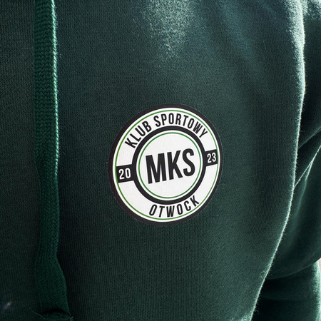 Bluza z kapturem MKS OTWOCK zielona – bawełniana kangurka z herbem DTF i nazwą na plecach, personalizowana