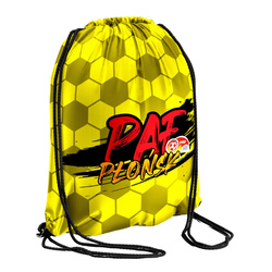 Worek na plecy PAF PŁOŃSK z indywidualnym wzorem sublimowanym – praktyczny plecak dla kibiców i zawodników Płońskiej Akademii