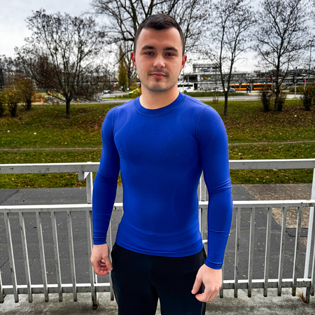 Koszulka termoaktywna Joma Brama Emotion 100764.701 niebieska - ochrona termiczna w klasycznym kolorze