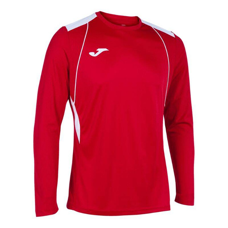 Koszulka piłkarska Joma Champion VII 103204.602 - czerwona, długi rękaw, kontrastowe wstawki, sportowy design, t-shirt piłkarski