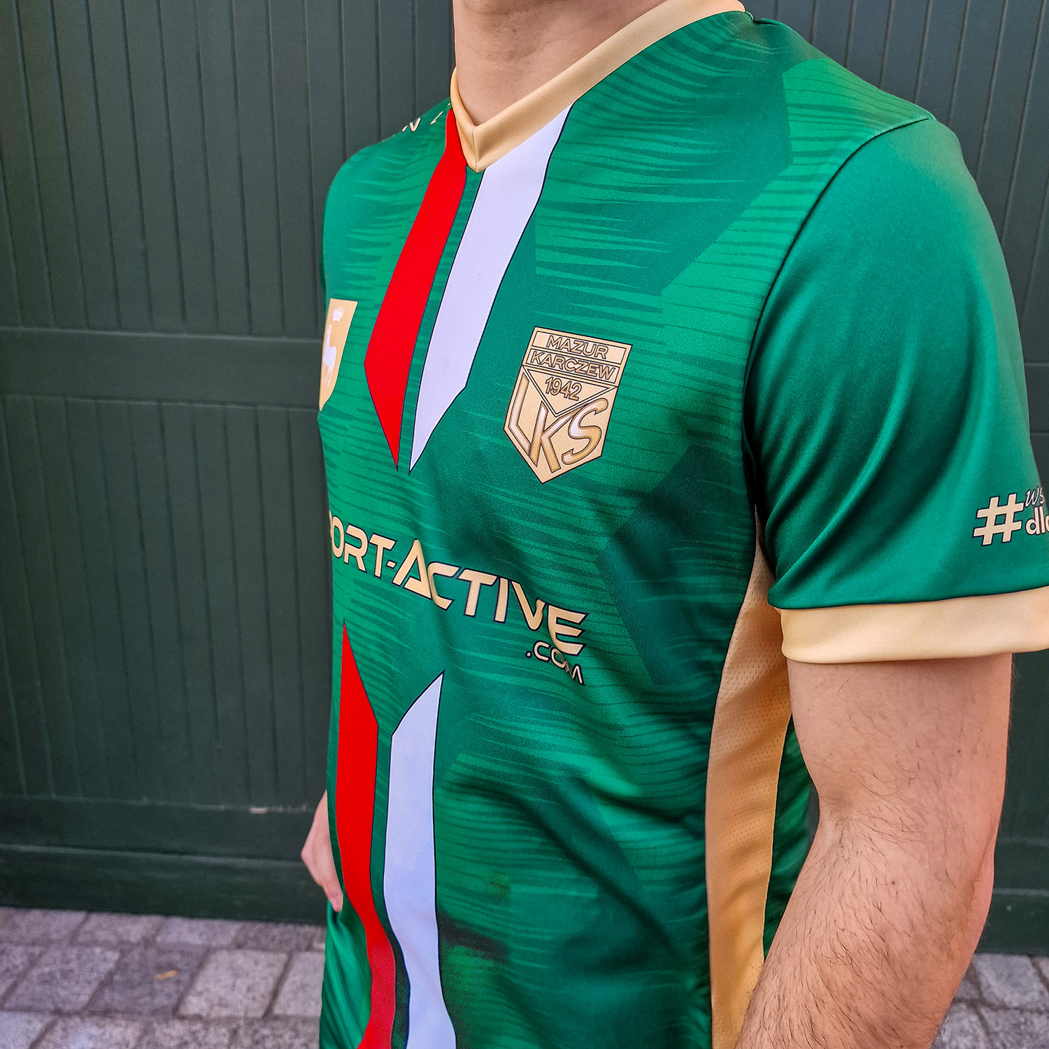 Koszulka meczowa I drużyny MAZUR KARCZEW – panele wentylacyjne