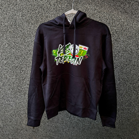 Bluza z kapturem KS TERESIN czarna - bawełniana kangurka z klubowym nadrukiem