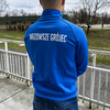 Bluza treningowa JOMA MAZOWSZE GRÓJEC niebieska czesana tkanina z suwakiem, herb DTF i nazwa klubu, personalizowana dla kibiców