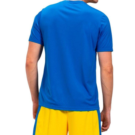 Komplet treningowy MAZOWSZE GRÓJEC – 2 koszulki z herbem DTF, spodenki, getry, personalizowany, w barwach niebiesko-żółtych