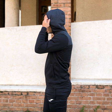 Bluza Joma Campus Street 103770.100 - czarno-szara, sportowa, z kapturem, na zamek, wygodna