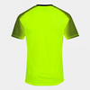 Koszulka piłkarska Joma Hispa III 101899.061 - fluorescencyjna zielona, krótki rękaw raglan, płaskie szwy flatlock, sitodrukowane logo