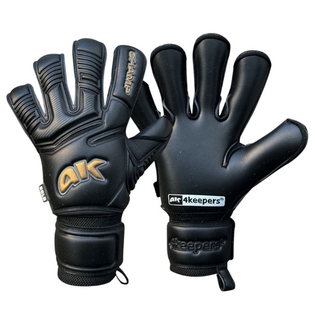 Rękawice 4Keepers Champ Gold Black VII RF2G junior z płynem do czyszczenia rękawic - styl i funkcjonalność w bramce