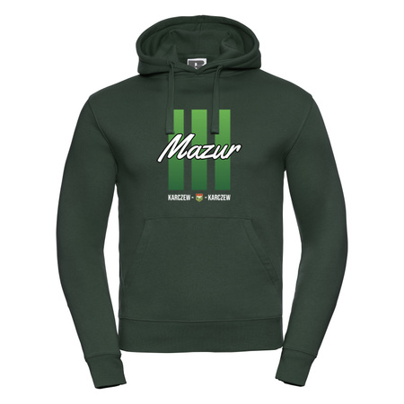 Bluza z kapturem MAZUR KARCZEW zielona – nadruk DTF, bawełna, barwy klubowe