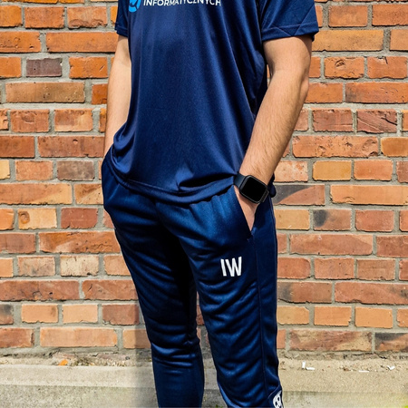 Spodnie treningowe Top Technique Academy granatowe - spodnie dresowe z inicjałami zawodnika