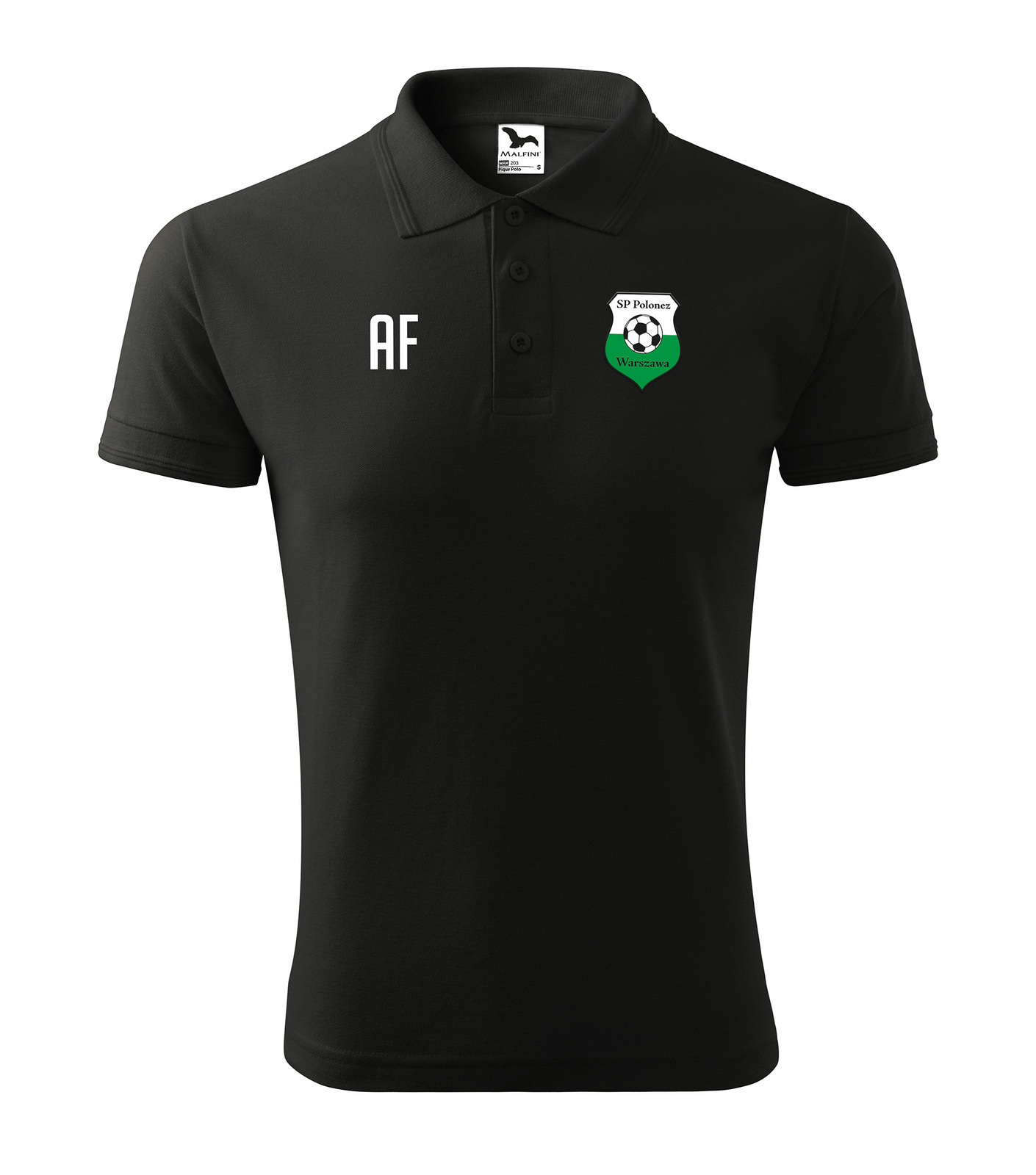 Koszulka polo POLONEZ WARSZAWA czarna – herb
