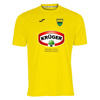 Koszulka Joma MKS Ostrowianka Kruger żółta z nadrukami herbu i sponsora – personalizowana odzież sportowa dla zawodników