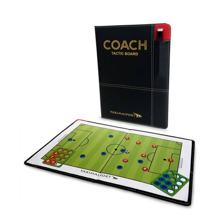 Tablica taktyczna folder Yakima A4 GOLD – magnetyczna, suchościeralna tablica do planowania strategii boiska z eleganckim obszyciem skóropodobnym, 20,5x27,5 cm