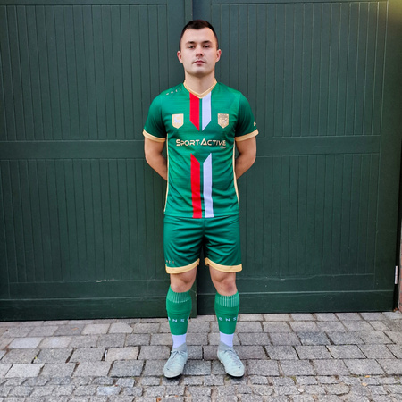 Spodenki meczowe AKADEMII MAZUR KARCZEW zielone – sublimowane spodenki sportowe