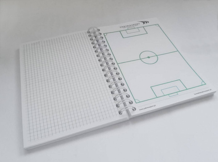 Notes trenera A6 na kółkach YAKIMA poręczny zeszyt trenera z boiskowym motywem