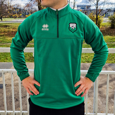 Dres treningowy POLONEZ WARSZAWA zielony — bluza z personalizacją i czarne spodnie dresowe