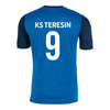 Komplet meczowy Joma KS TERESIN niebieski - niebieska koszulka z herbem, napisem i numerem oraz czarne spodenki
