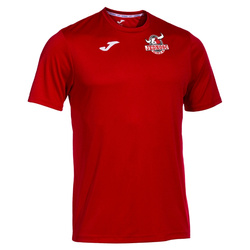 Koszulka meczowa Jedność Warszawa czerwona – herb klubu, nazwisko i numer zawodnika