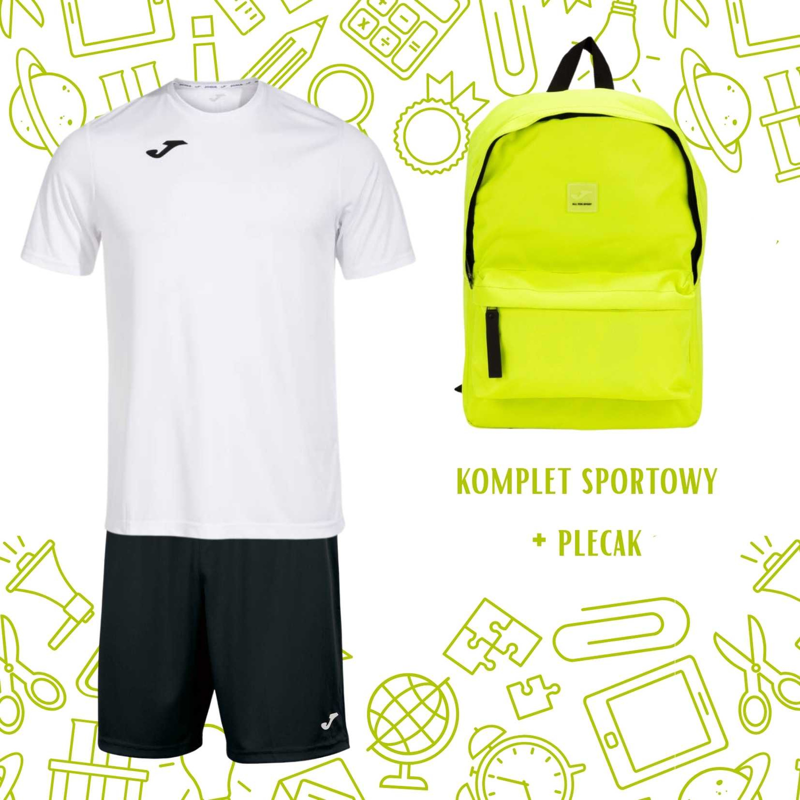 Zestaw szkolny JOMA 100052.200 + 100053.100 + 401482AA747C – funkcjonalny komplet sportowy z plecakiem w morskich kolorach