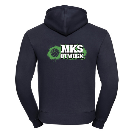 Bluza z kapturem MKS OTWOCK granatowa siatkówka – bawełniana kangurka z herbem DTF i grafiką na plecach, personalizowana