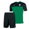 Komplet meczowy Joma KS TERESIN zielony - zielona koszulka z herbem, napisem i numerem oraz czarne spodenki