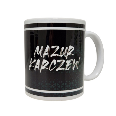 Kubek MAZUR KARCZEW z białym środkiem – ceramiczny z napisem i herbem klubu
