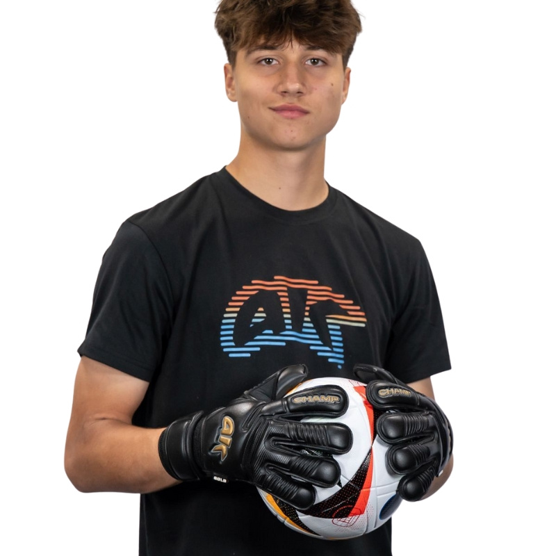 Rękawice bramkarskie 4KEEPERS Champ Gold Black VII RF2G junior - krój