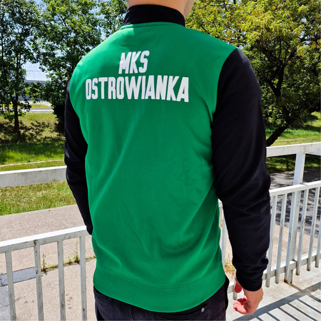 Bluza treningowa Joma MKS OSTROWIANKA - z półzamkiem, czarno-zielona, z herbem i nazwą klubu