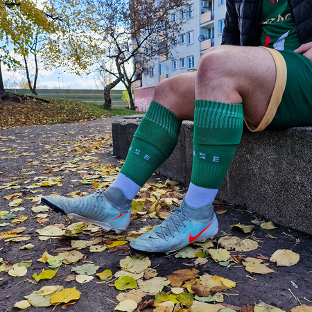 Getry ONZE ECO zielone bez stopy tuby piłkarskie