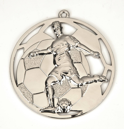 Medal piłkarski - BI ME.060 - srebrny – wyjątkowa nagroda z ażurowym motywem