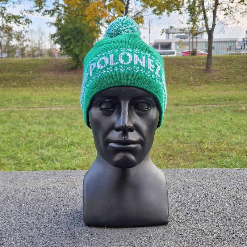 Czapka zimowa POLONEZ WARSZAWA z pomponem – znakowanie