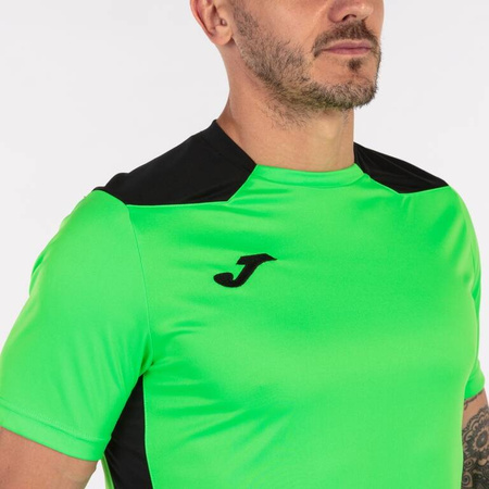 Koszulka piłkarska Joma Champion VI 101822.021 fluorescencyjny zielony czarny t-shirt sportowy