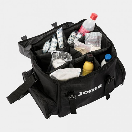 Torba Joma Medical Bag 400632.100 czarna medyczna torba sportowa posiadająca wiele kieszeni wykonana z wysokiej jakości materiałów
