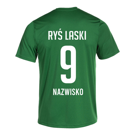 Koszulka meczowa RYŚ LASKI z nazwiskiem – herb żakardowy, numer, barwy klubowe