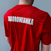 Koszulka treningowa ZABOROWIANKA czerwona – z herbem na piersi i nazwą klubu na plecach dla kibiców i zawodników Zaborowa