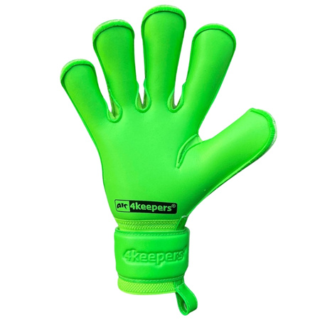 Rękawice 4Keepers Champ Colour Green VII RF2G junior z płynem do czyszczenia rękawic - wyróżniające się rękawice bramkarskie w rozmiarach juniorskich