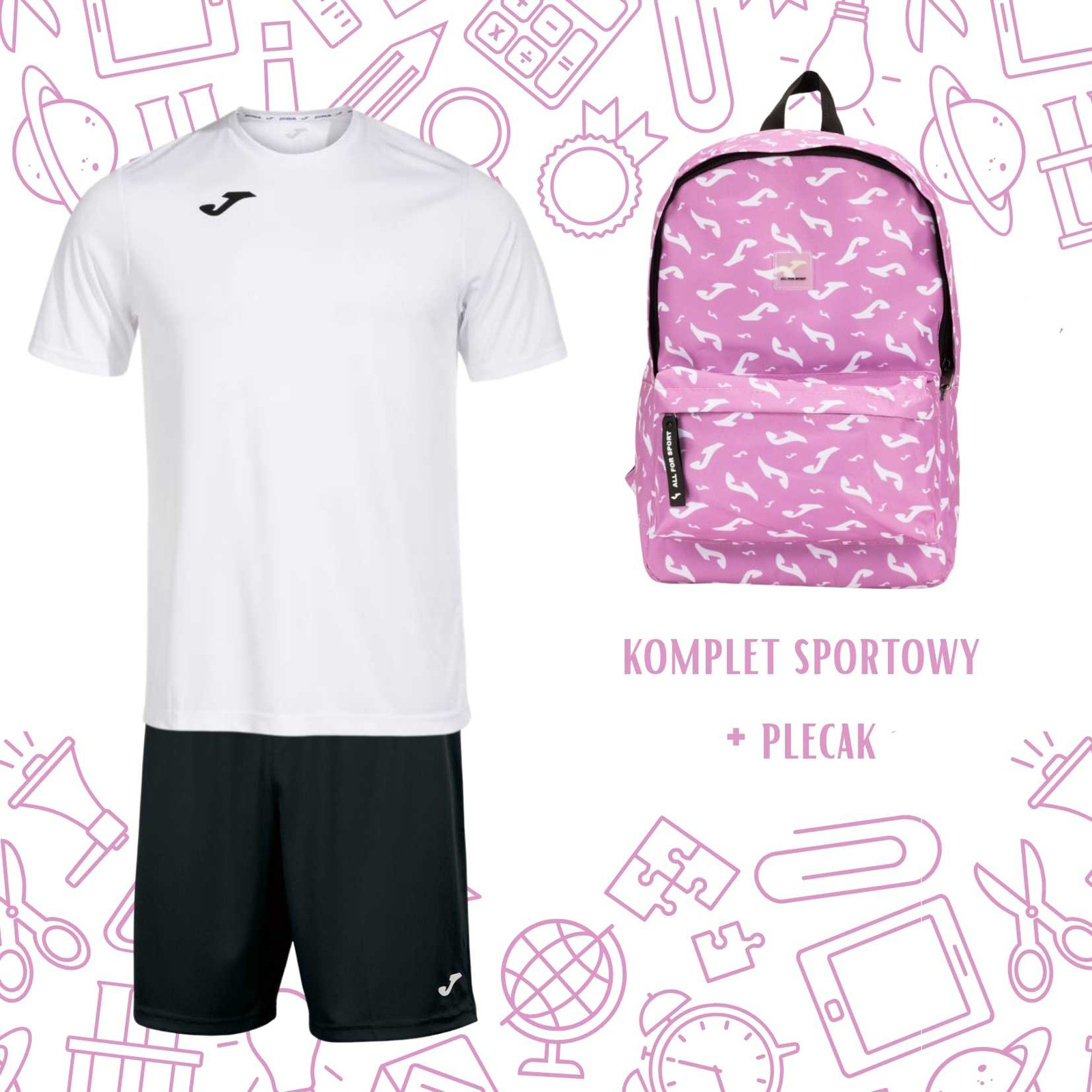 Zestaw szkolny JOMA - Strój na WF do szkoły z plecakiem Metaverse dla aktywnych