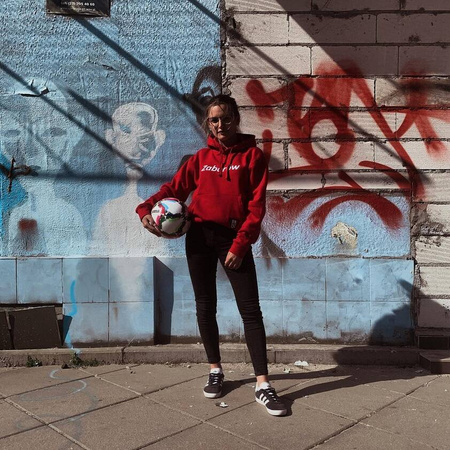 Bluza bawełniana lifestyle kangurka z nadrukami (PREMIUM)