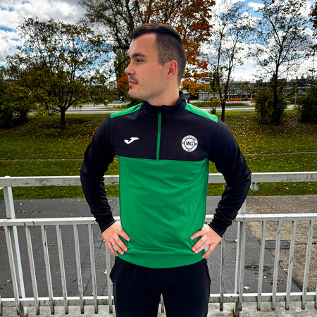 Bluza treningowa MKS OTWOCK zielono-czarna – z suwakiem, herbem DTF, nazwą na plecach, personalizowana