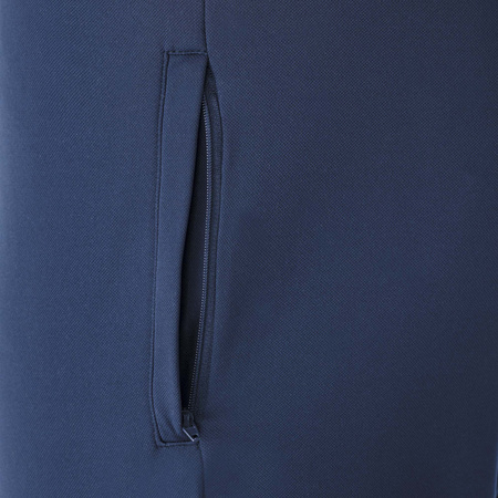 Spodnie dresowe AP Andrespolia granatowe – kieszenie na suwak, rozpinane nogawki