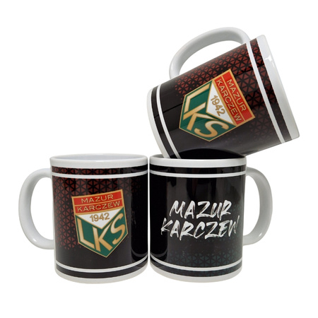 Kubek MAZUR KARCZEW z białym środkiem – ceramiczny z napisem i herbem klubu