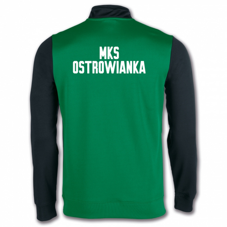 Bluza treningowa Joma MKS OSTROWIANKA - z półzamkiem, czarno-zielona, z herbem i nazwą klubu