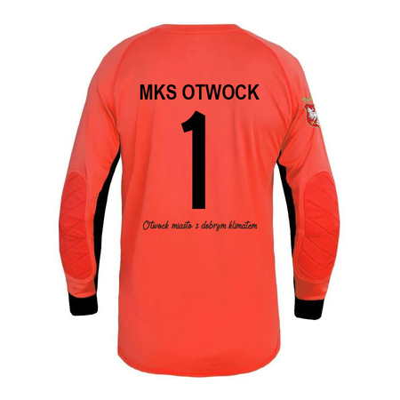 Bluza bramkarska MKS OTWOCK czerwona - herb, numer na plecach i reklamy